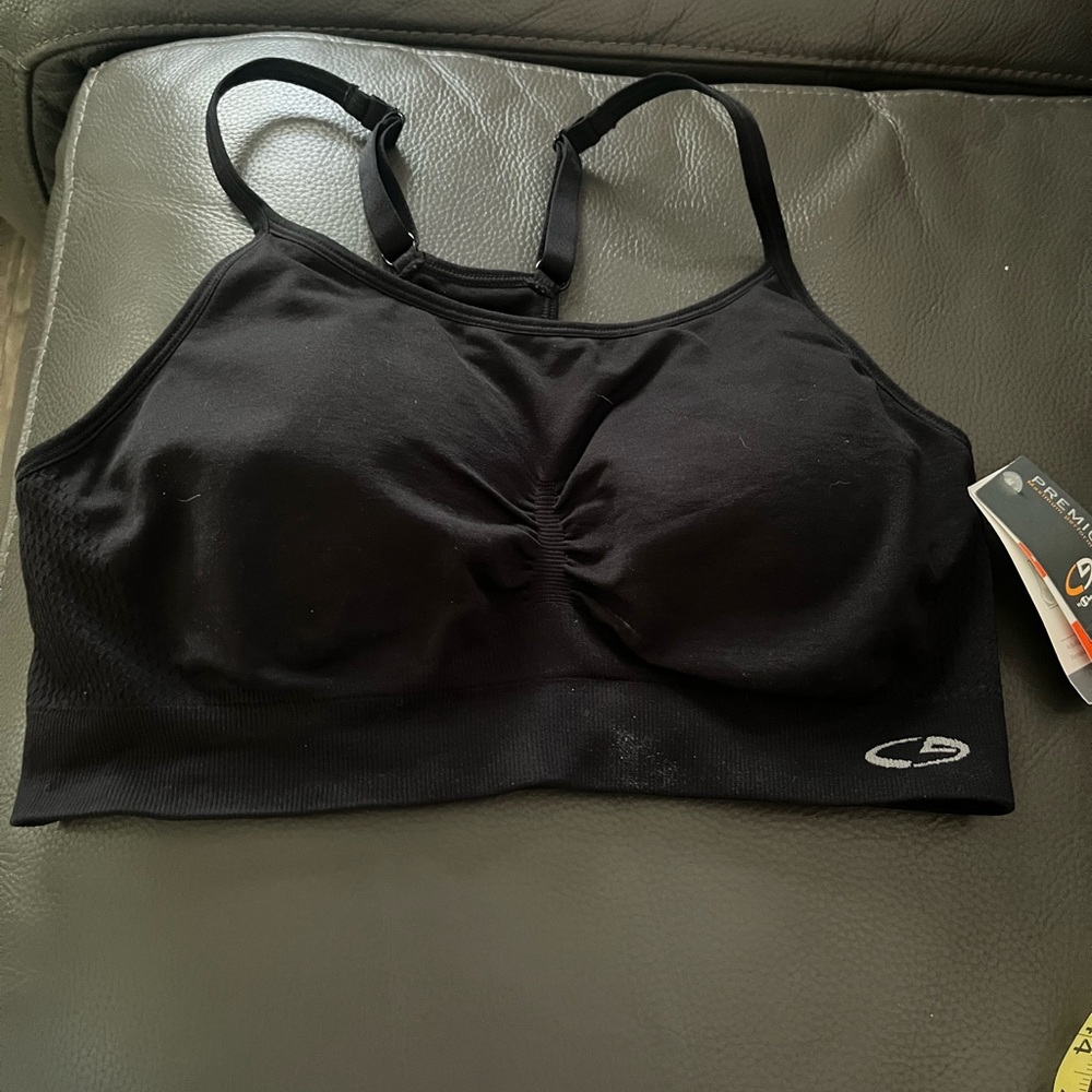 Champion Black Sports Bra Moisture-Wicking Full Coverage